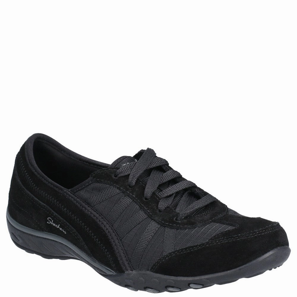 Skechers Breathe-Easy-Weekend Wishes Suede & Mesh Lace Up Trainer Fresh Expression