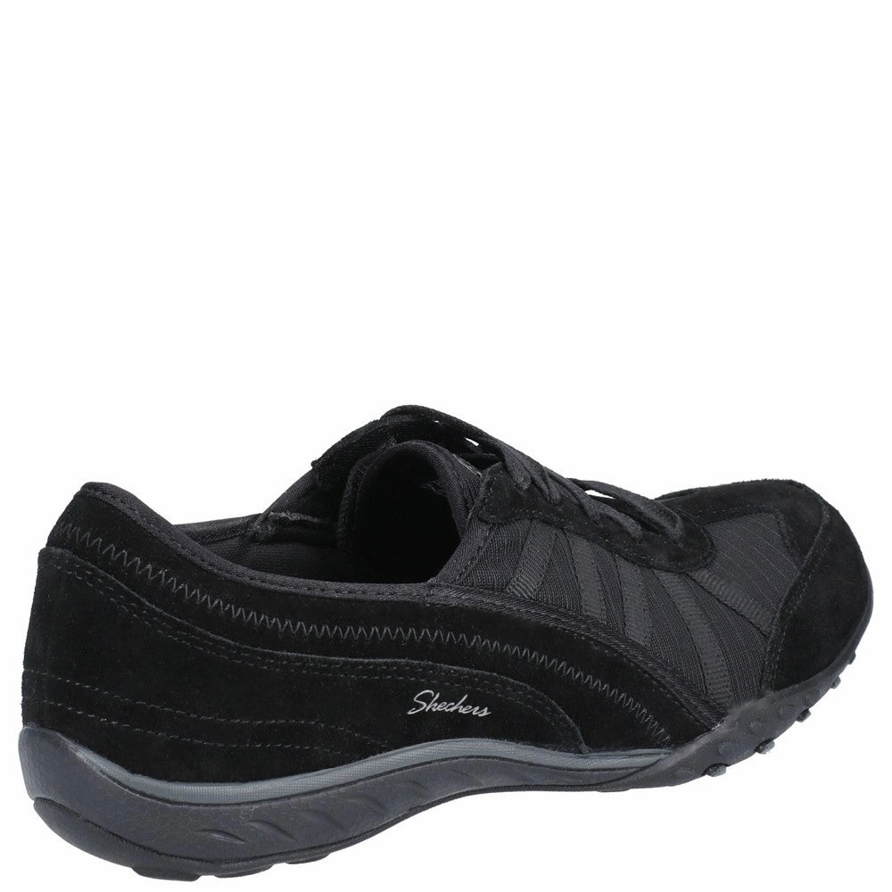 Skechers Breathe-Easy-Weekend Wishes Suede & Mesh Lace Up Trainer Universal Fit