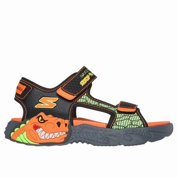 Soft Power Skechers Creature Splash River Sandal Black Orange