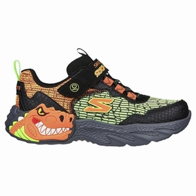 Skechers Dino Lights Sneakers Black Orange Feel The Flow