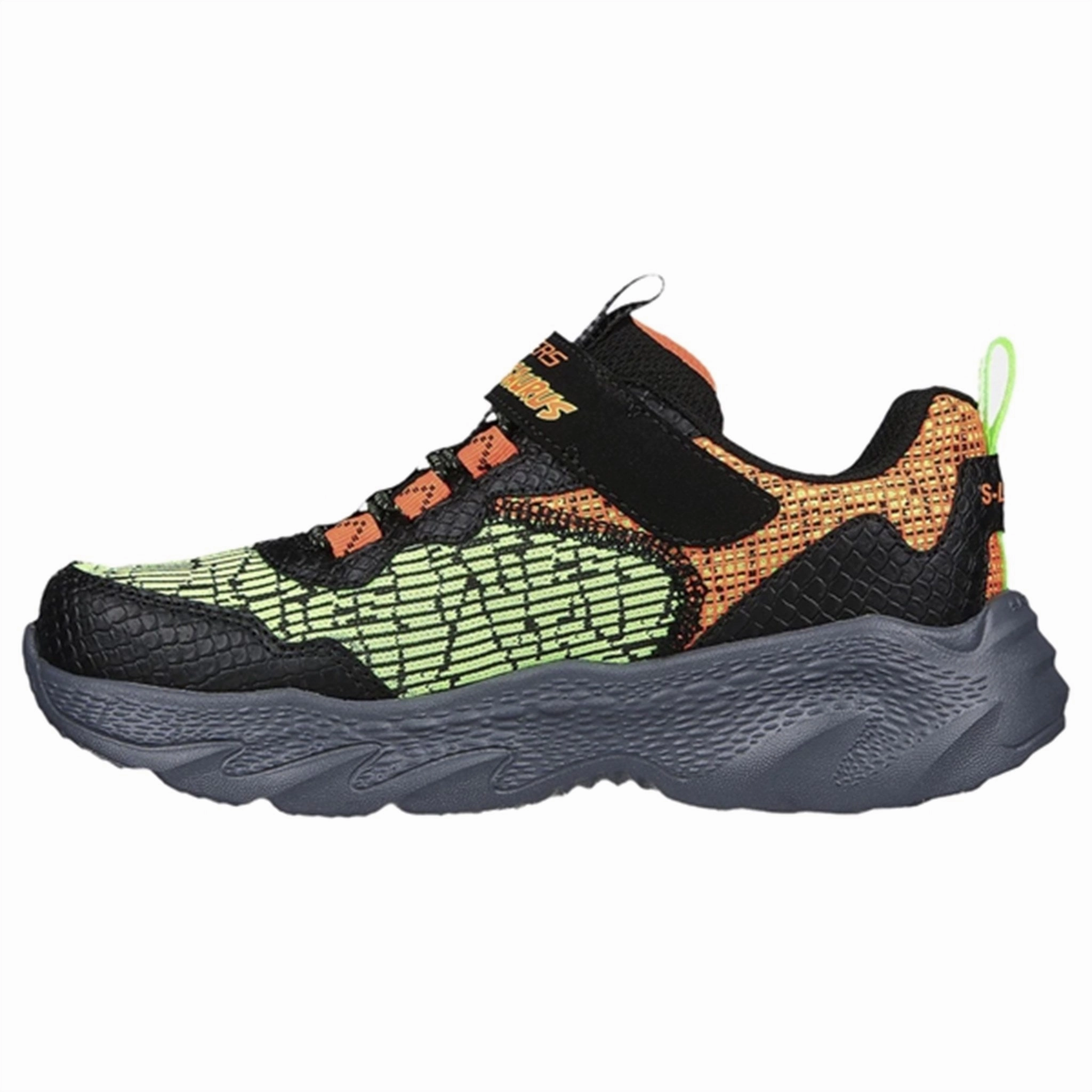 Move Clean Skechers Dino Lights Sneakers Black Orange