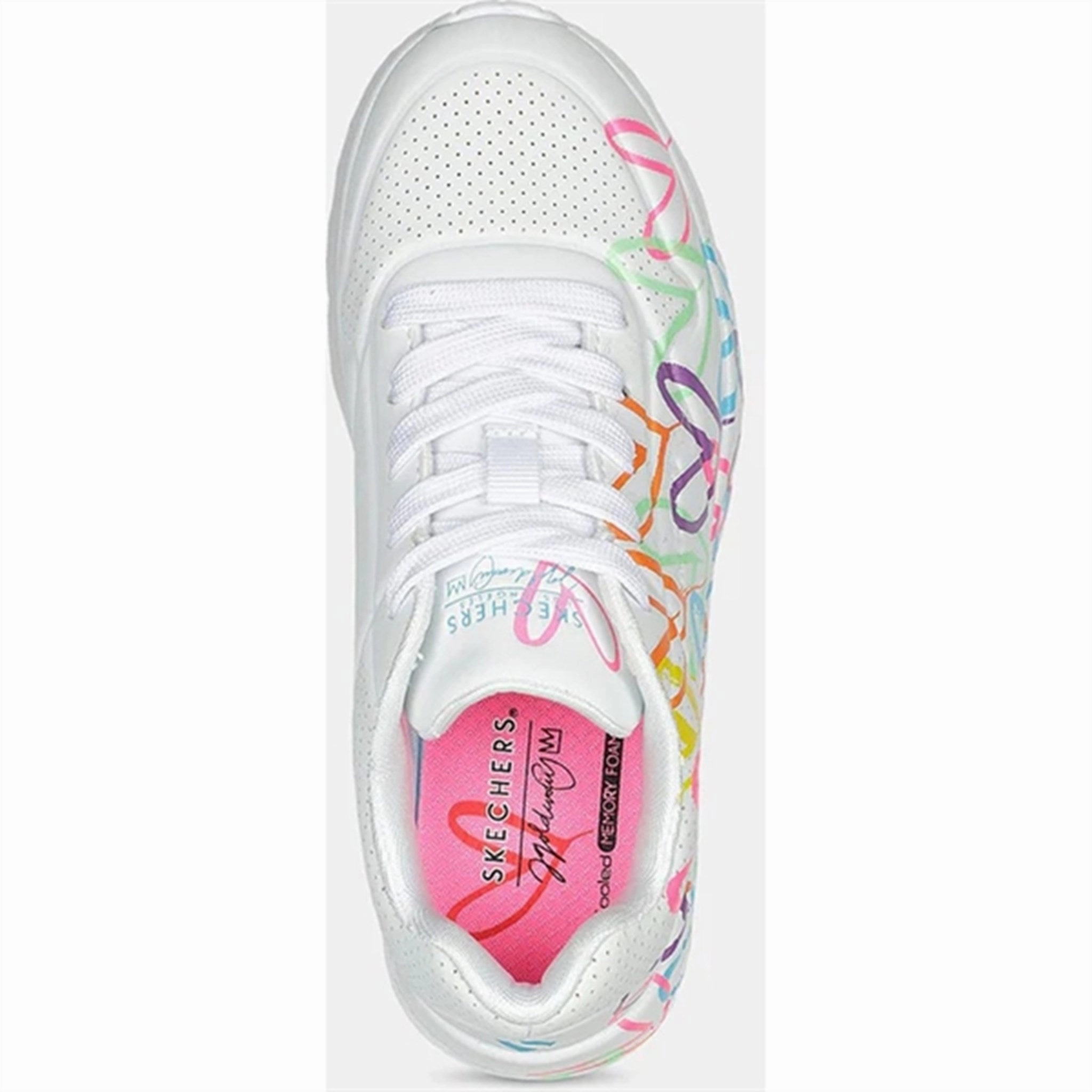 Subtle Style Gear Skechers Girls Uno Sneakers Lite Spread The Love White Multicolor
