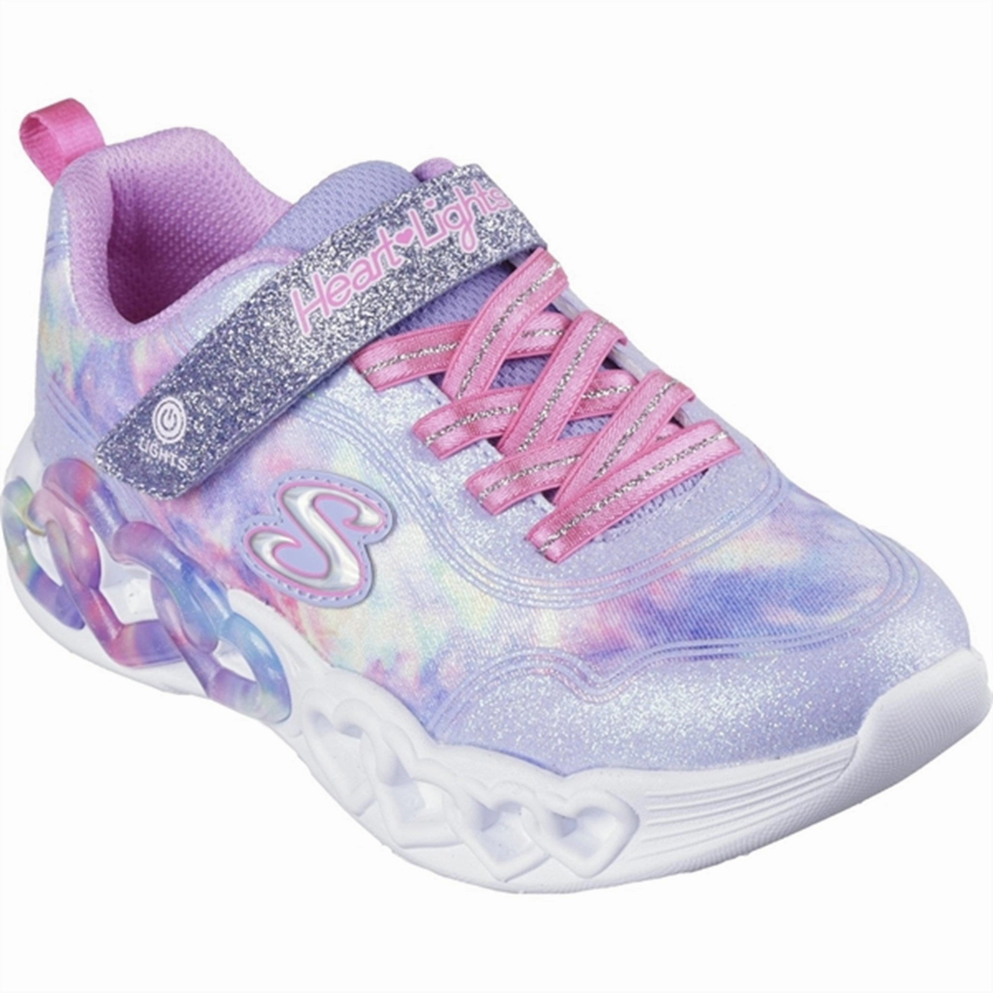 Skechers Infinite Heart Lights Cloud Dye Print Sneakers Lavender Multicolor Lifestyle Built