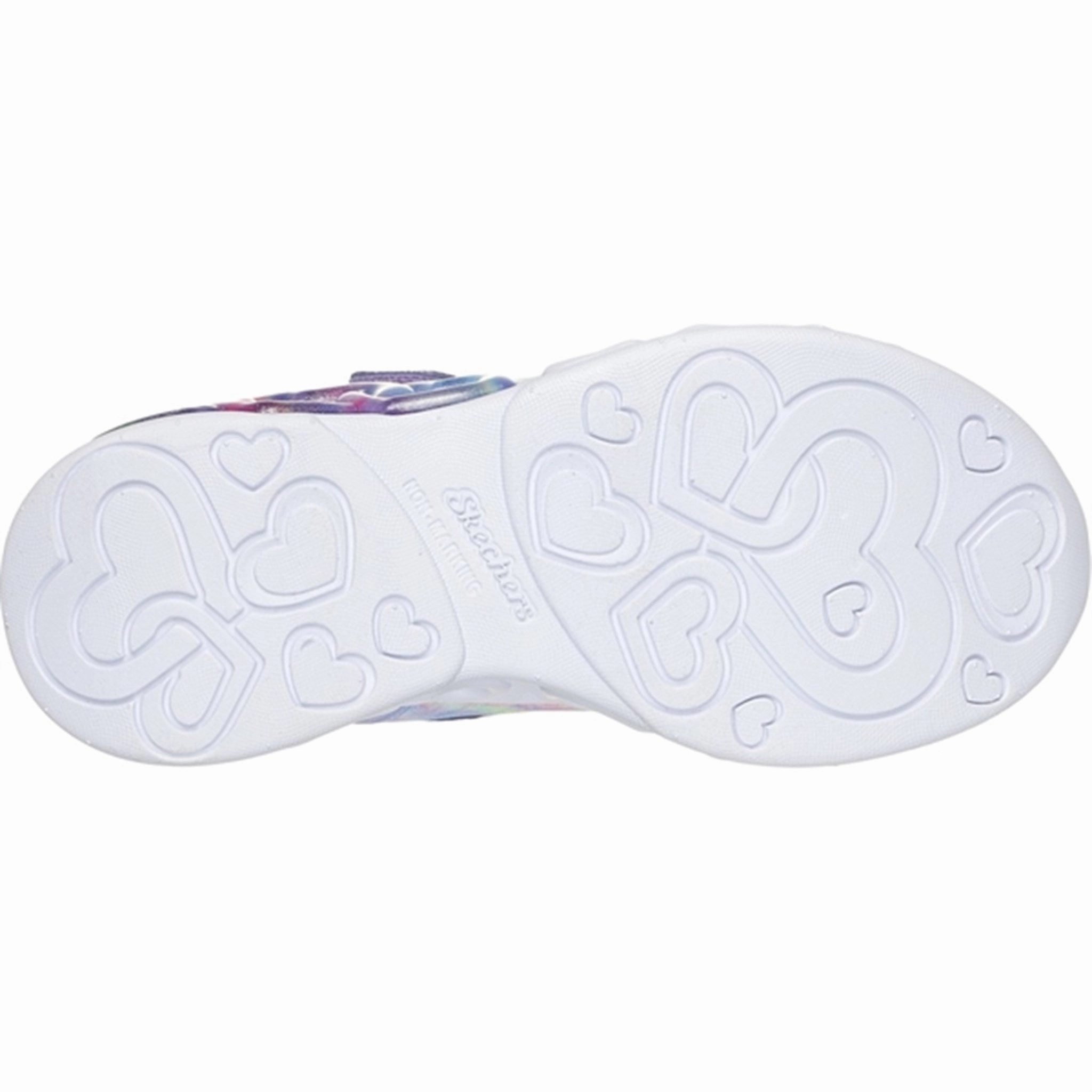 Evolved Form Skechers Infinite Heart Lights Cloud Dye Print Sneakers Lavender Multicolor
