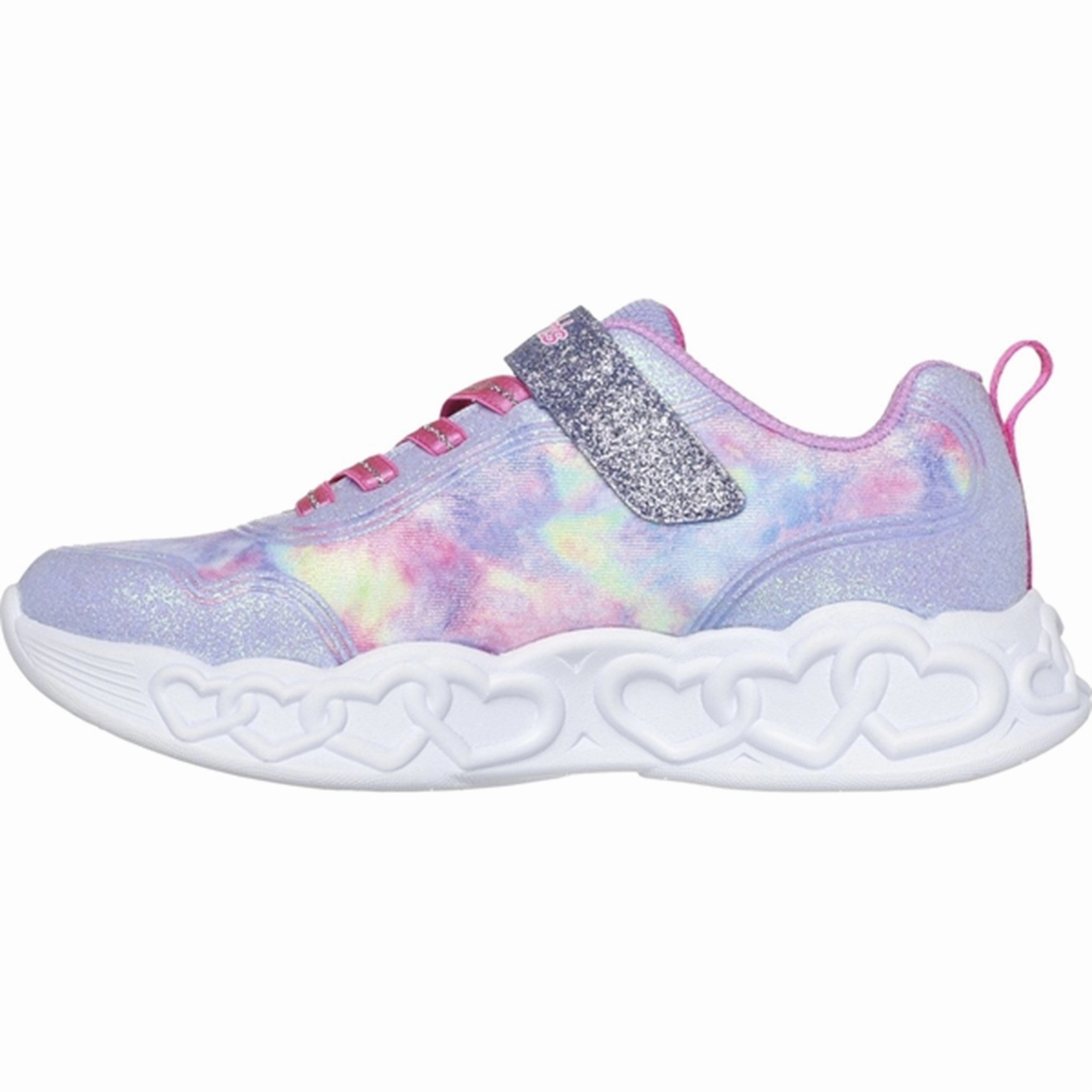 Wear With Intent Skechers Infinite Heart Lights Cloud Dye Print Sneakers Lavender Multicolor