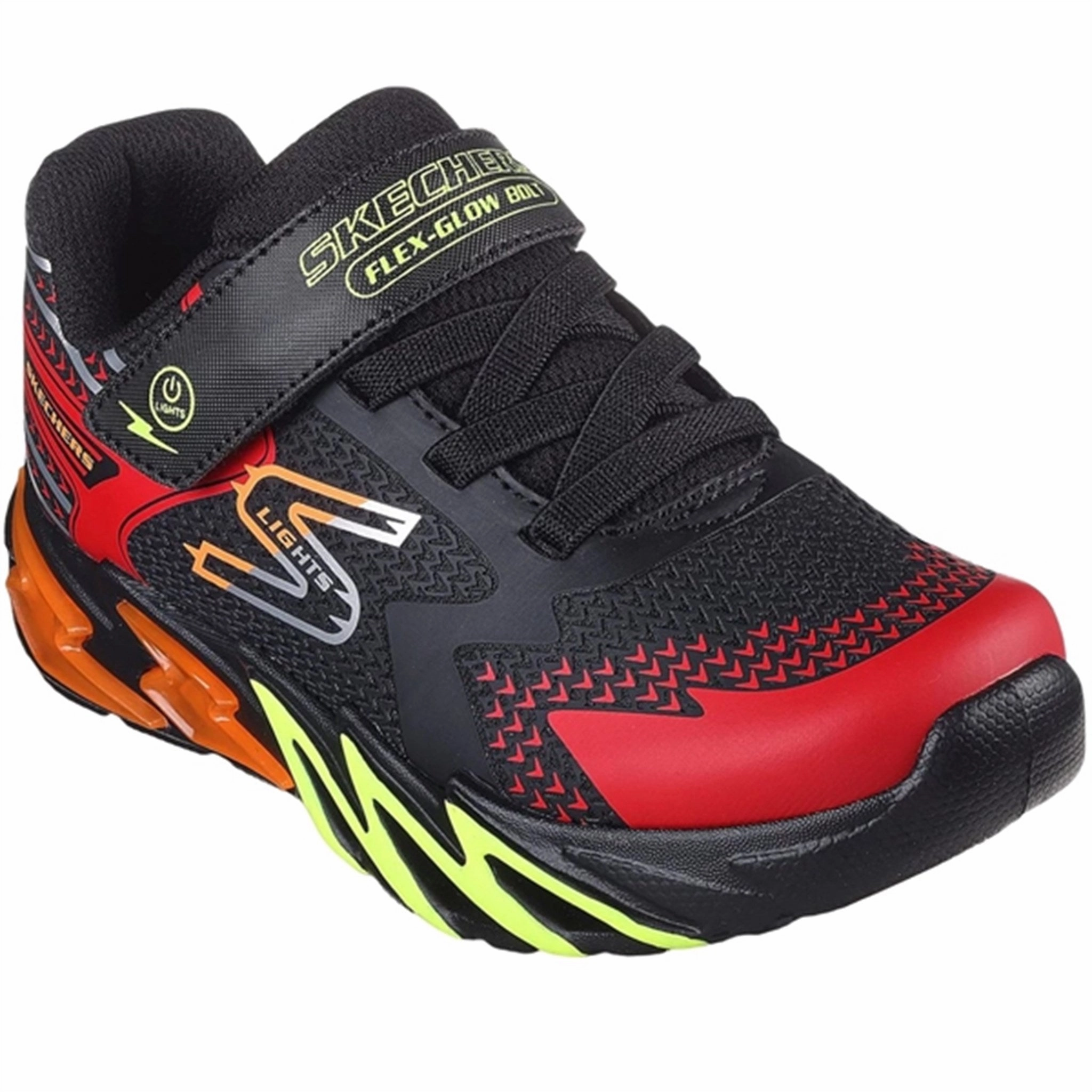 Quiet Cool Skechers S-Lights Flex Glow Bolt Black Red