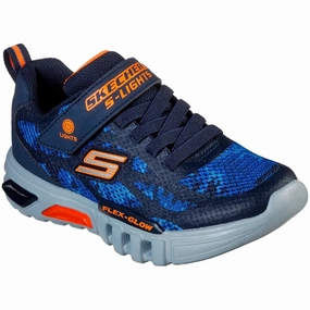 Skechers S-Lights Flex Glow Sneakers Rondler Navy/Orange Flow-Forward