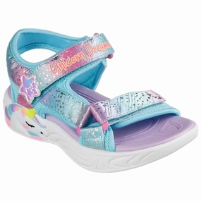 Responsive Fit Skechers S-Lights Unicorn Dreams Sandal Purple/Multi
