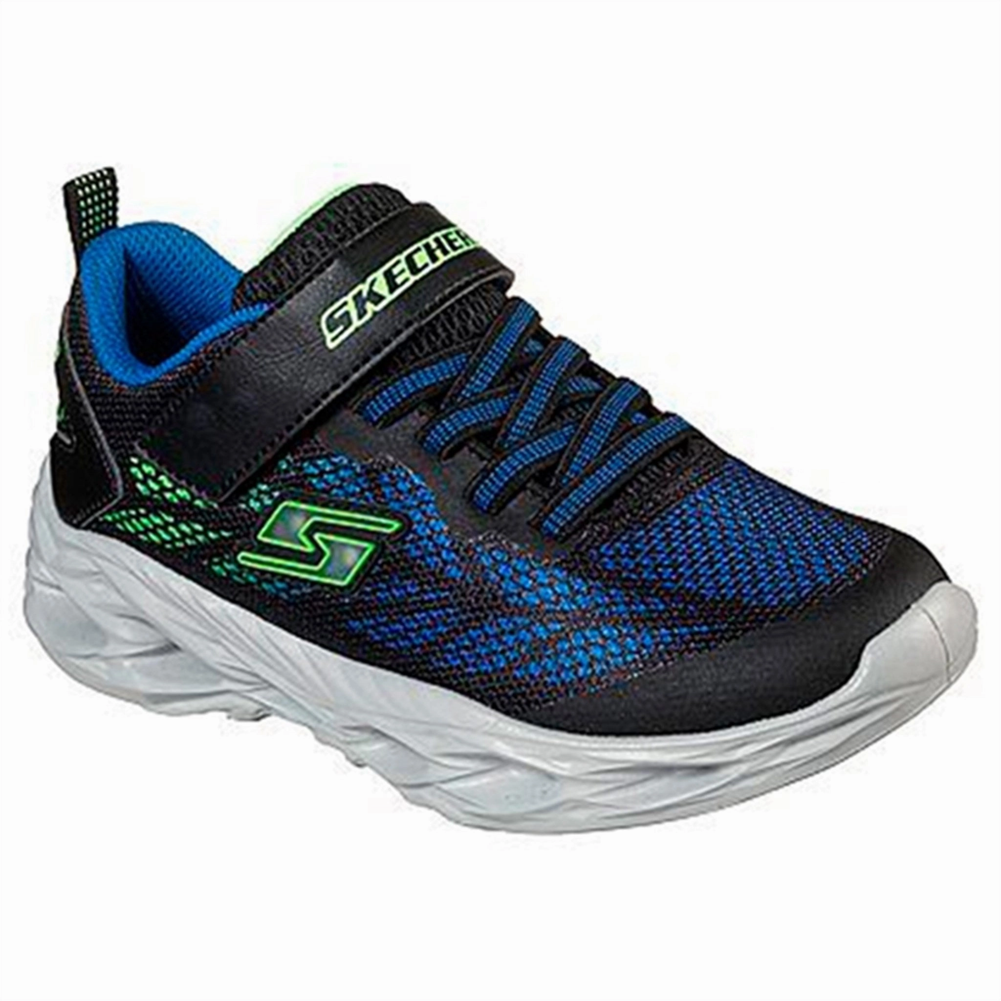 Tone-Driven Skechers S-Lights Vortex Flash Black Blue Lime