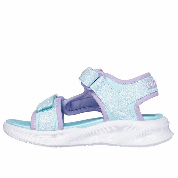 Skechers Sola Glow Sandal Light Blue Lavender Layered City Calm In Motion