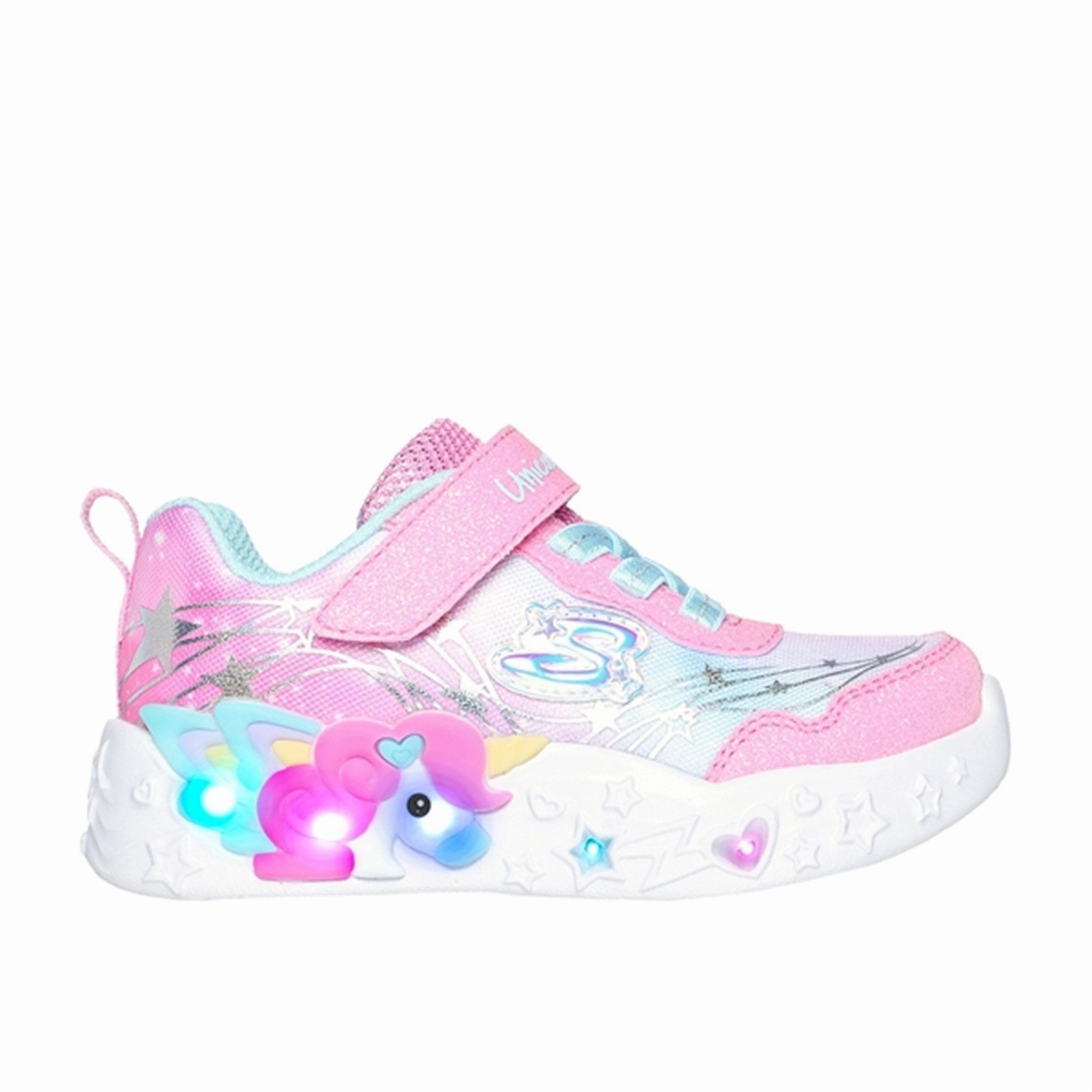 Skechers Unicorn Dreams Ombre Print & Star Shoe Pink Turquoise Precision In Style