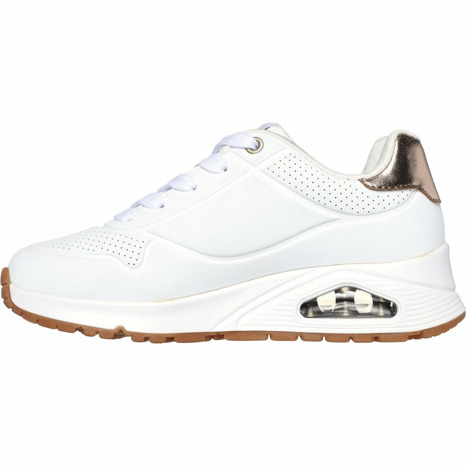 Freedom Fitted Smooth Layers Skechers Wht Uno Gen1 - Shimmer Away Sneakers