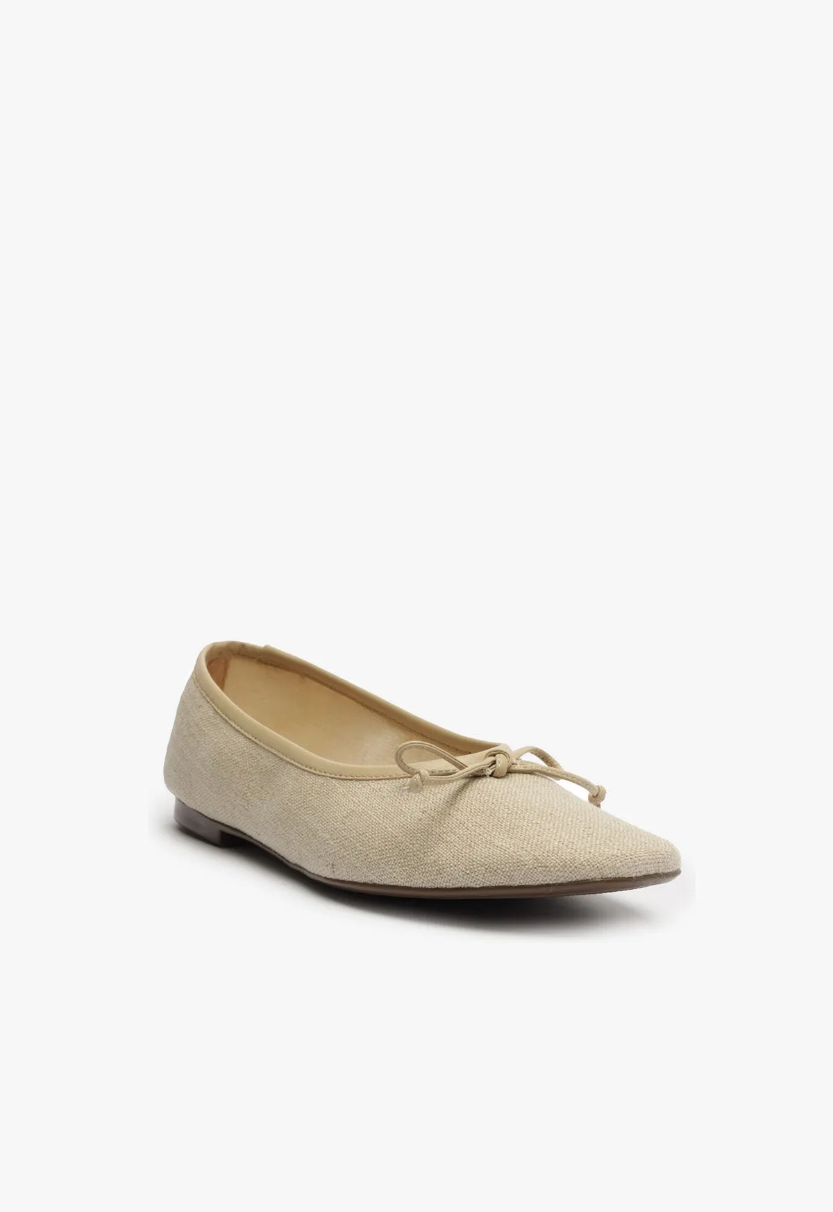 Arissa Beige Linen Ballet Flat Function   Feel
