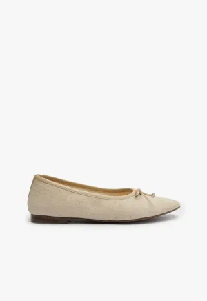 Ready When You Are Designed For Pace Arissa Beige Linen Ballet Flat