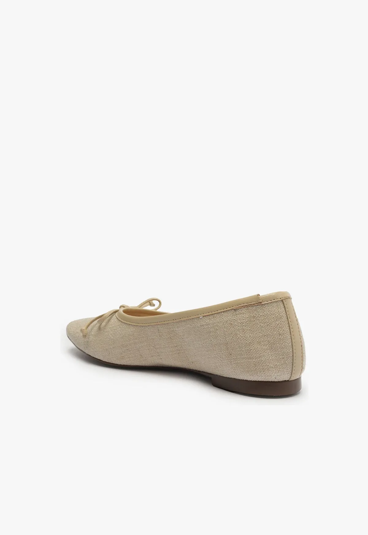 Arissa Beige Linen Ballet Flat Day-Built
