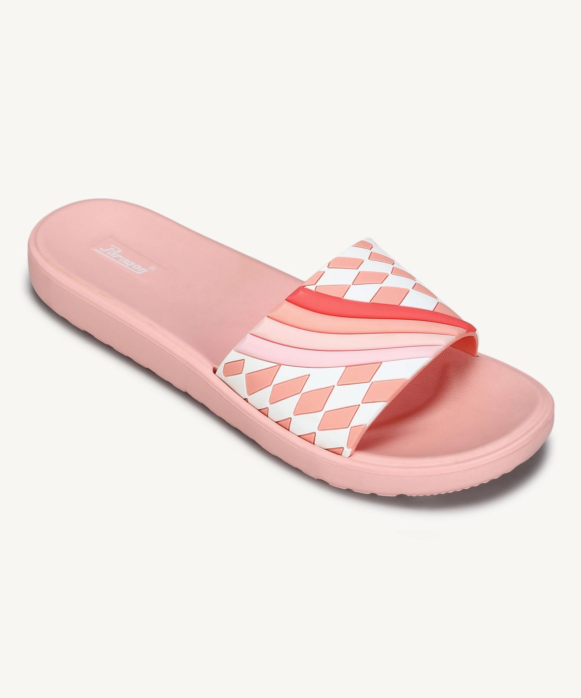 Paragon Women'S Peach Sliders With Cushioned Sole For Everyday Use Future Classic Modern Casuals