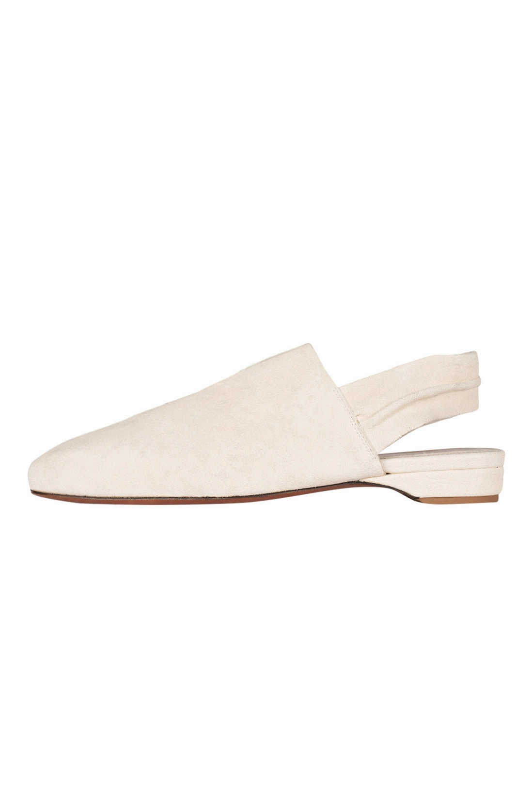 Slingback Leather Mule In Grattato Gesso Rhythmic Comfort Minimal Focus