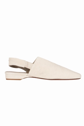 Slingback Leather Mule In Grattato Gesso Versatile Mood
