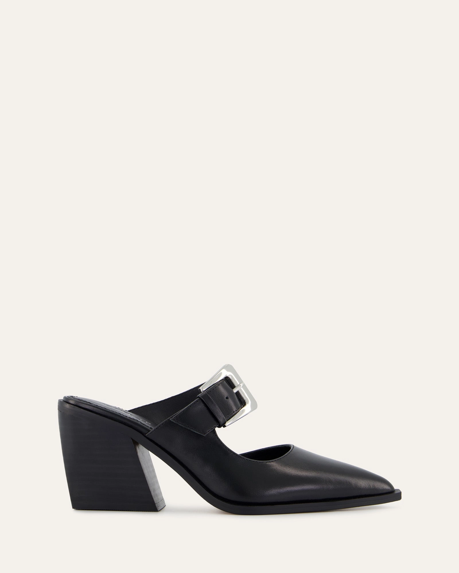 Anytime Fit Everyday Innovation Flossy Mid Heels Black Leather