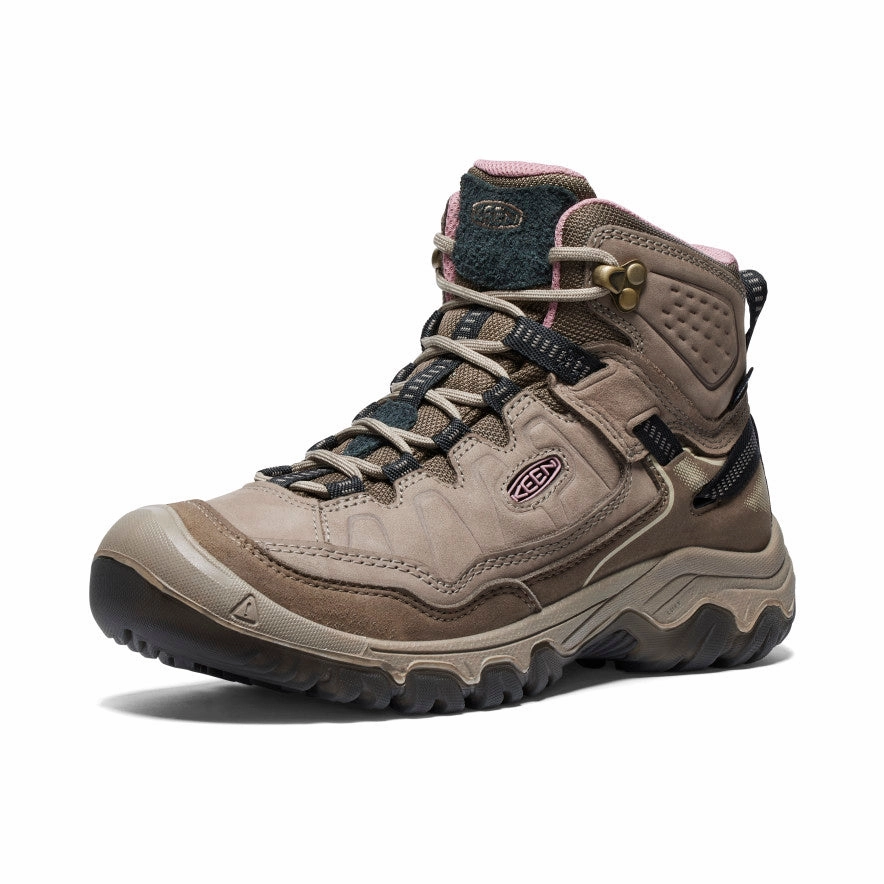 Urban Energy Bold Comfort Women'S Targhee Iv Wide Waterproof Hiking Boot  |  Brindle/Nostalgia Rose