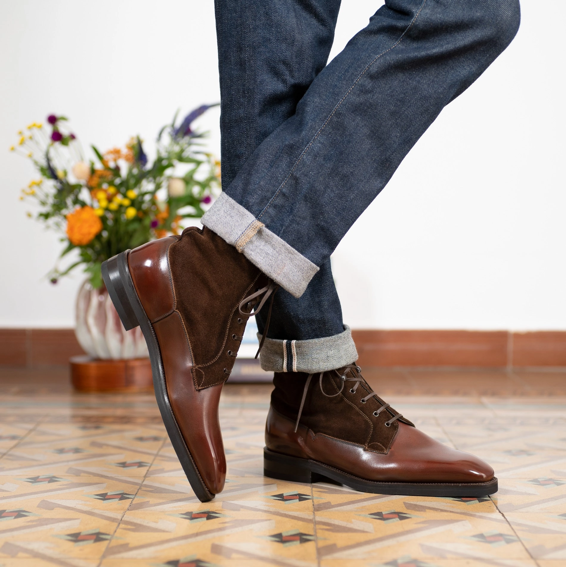 Roy Balmoral Derby Boot Mto - Chocolate Easy Motion