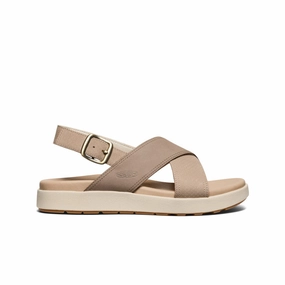 Refined Looks Bold In Simplicity Women'S Elle Luxe Cross Strap Sandal  |  Plaza Taupe/Brindle