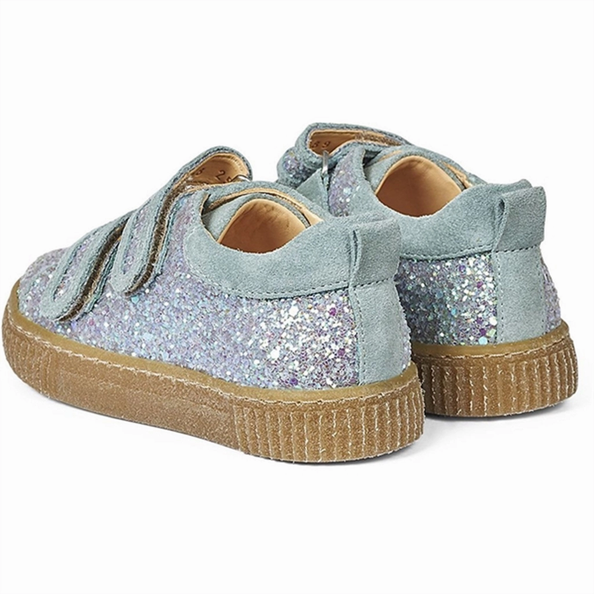 Versatile Rhythm Built For Today Angulus Glitter Sneaker W. Velcro Mint Glitter/Mint