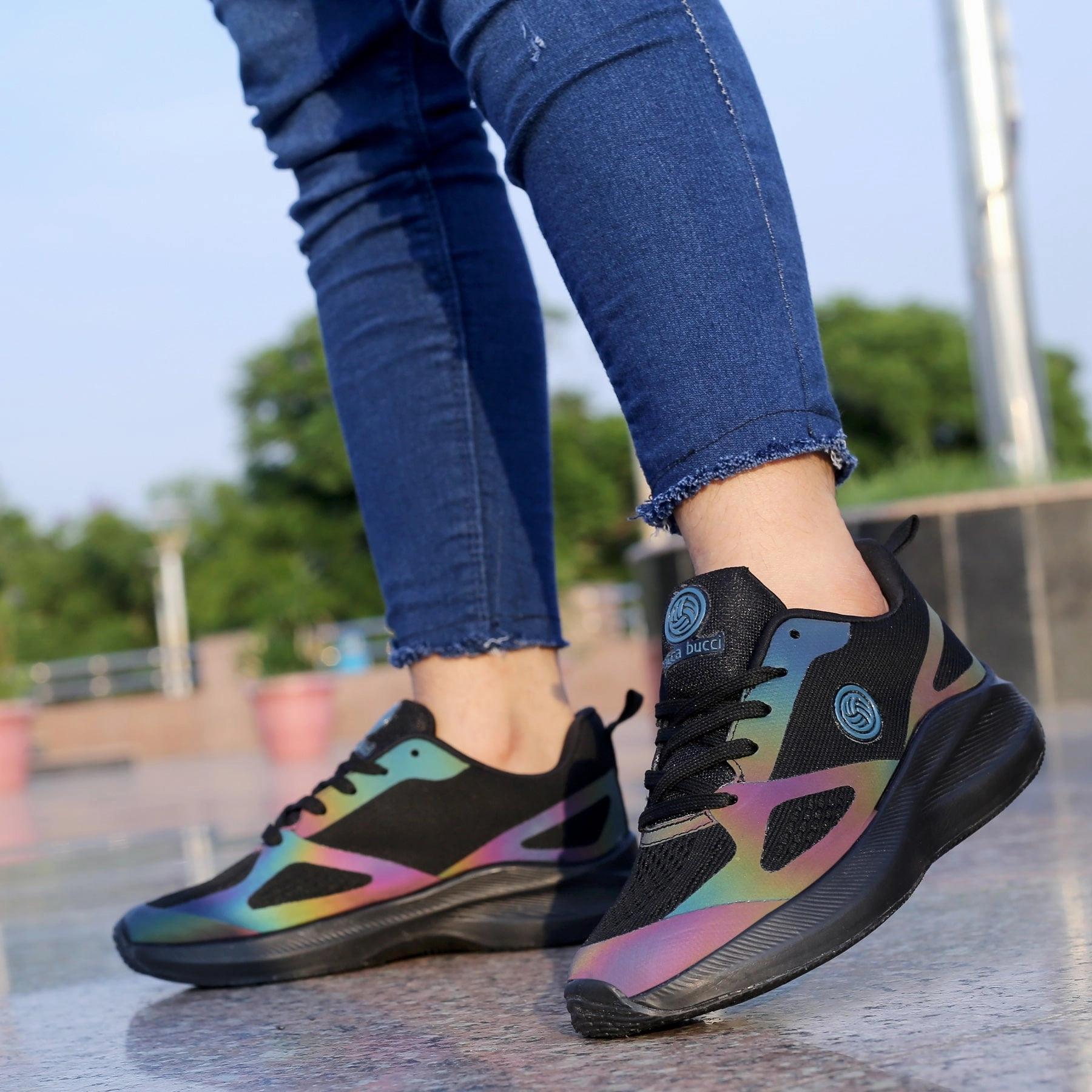 Streamlined Urban Rhythmic Fit Bacca Bucci Rainbow Women All-Day Wear Joggers Running Walking Gym Training Shoes