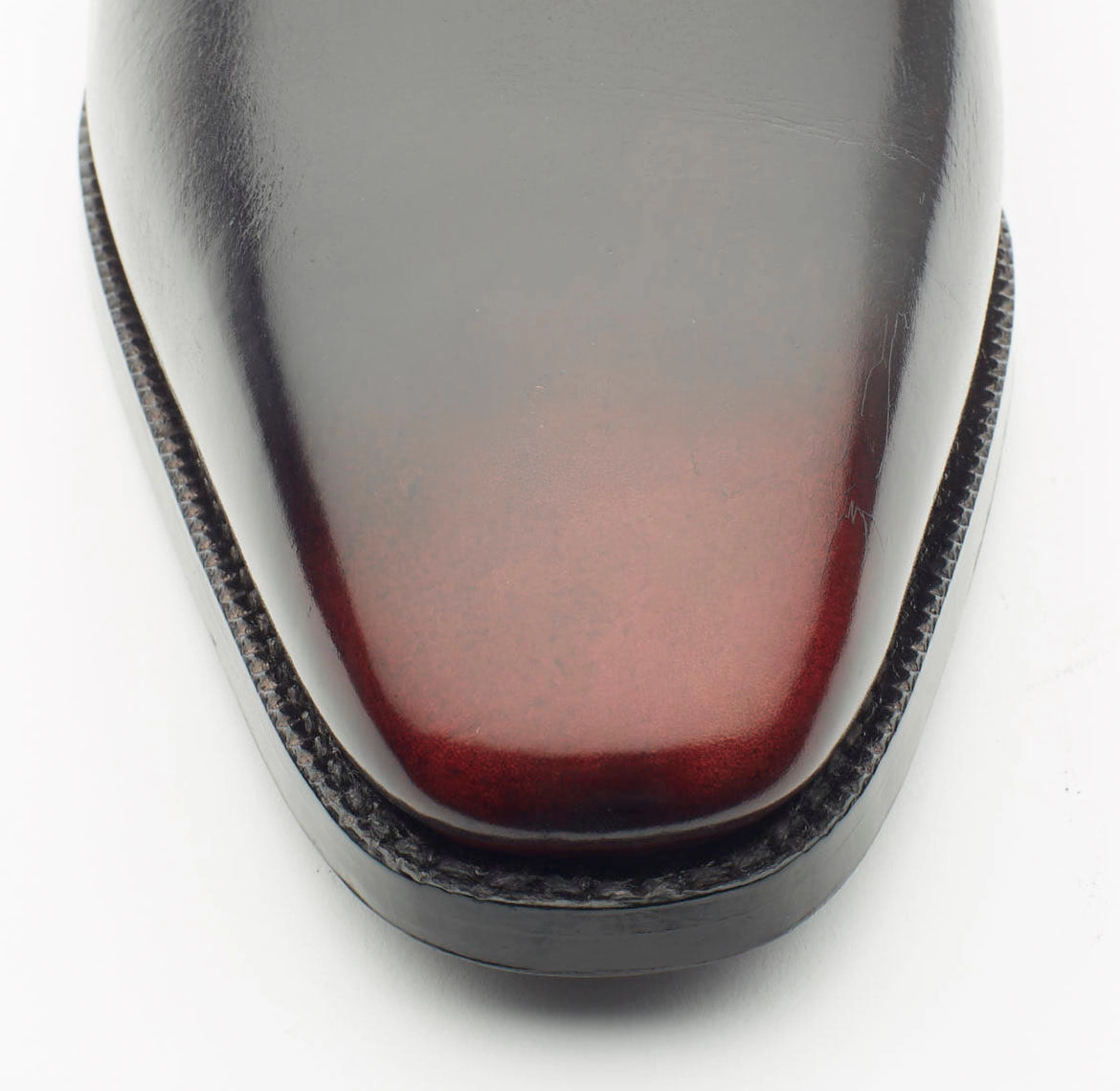 Core Aesthetic Lightweight Presence Wholecut Oxford Shoe -  Black And Bordeaux Patina