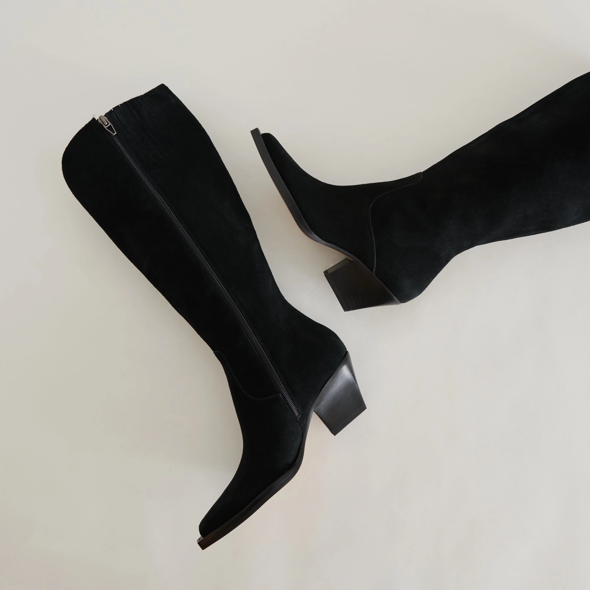 Raj Extra Wide Calf Boots Onyx Suede Living Wear