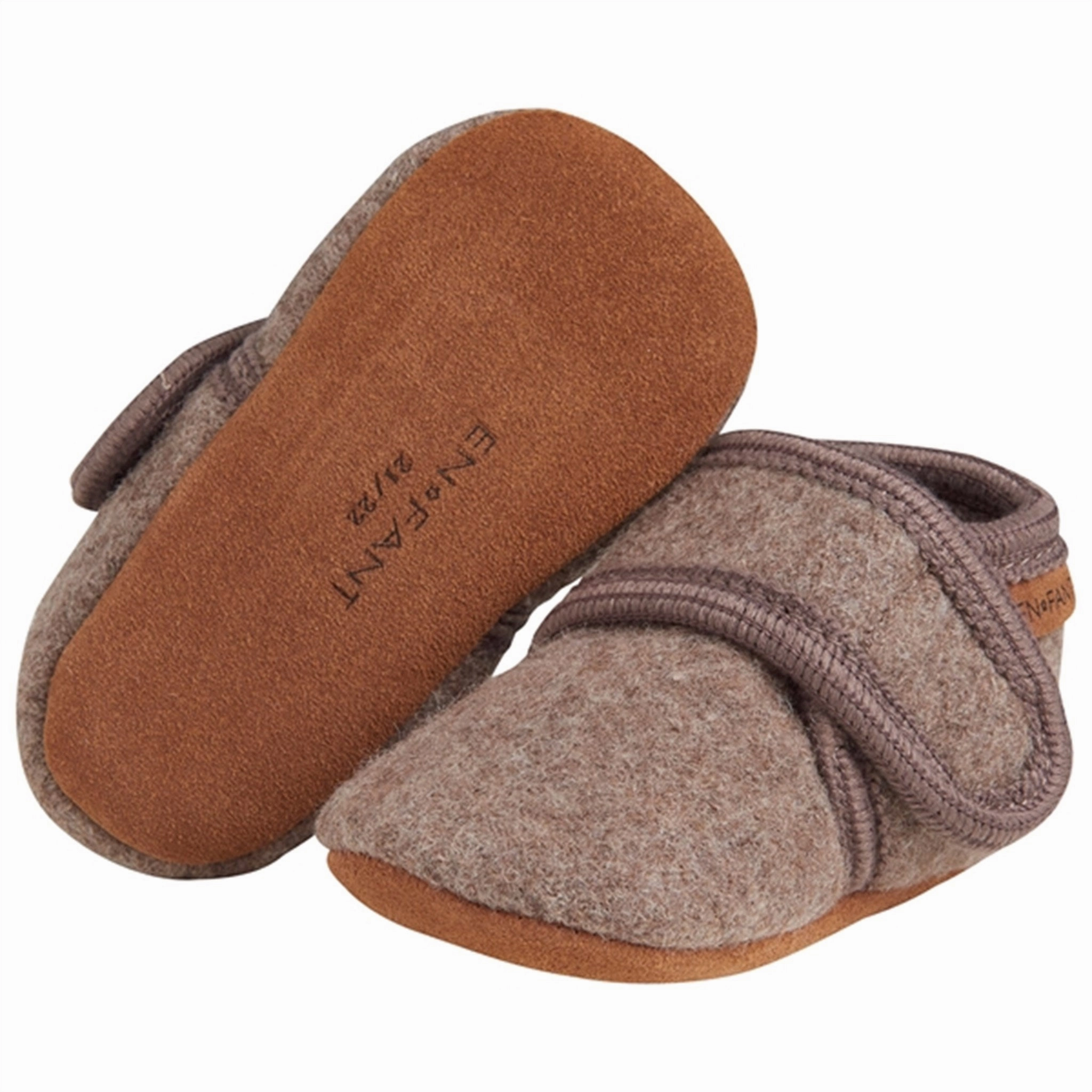 En Fant Baby Wool Slippers Walnut Confident Minimal