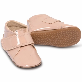 Pom Pom Indoor Shoes Velcro Scallops Dusty Rose Patent Your Everyday Edge