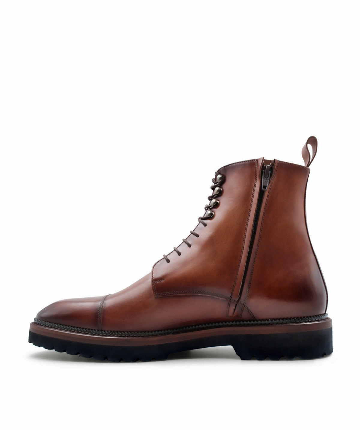 Your Livewear Alessandro Patinated Brown Ankle Boots