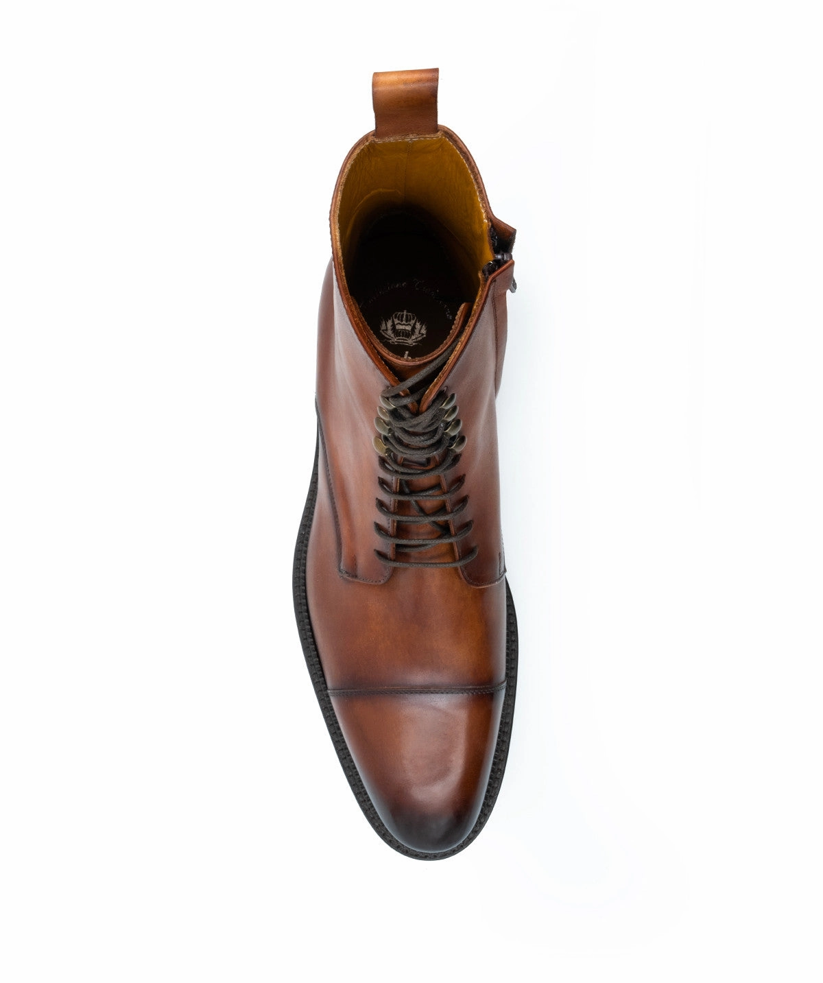 Alessandro Patinated Brown Ankle Boots Quiet Cool
