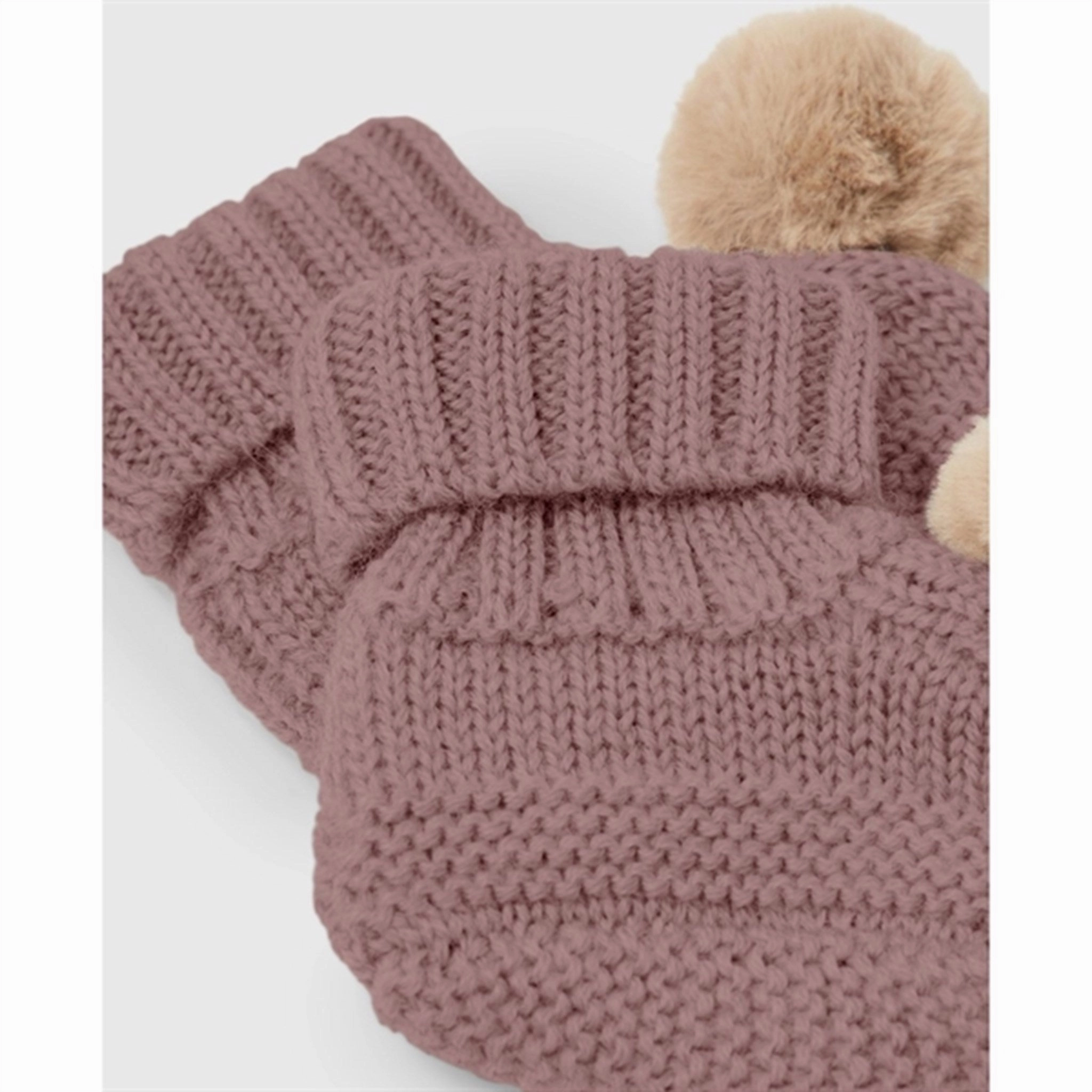 Name It Peppercorn Wrilla Wool Knit Slippers With Pom Pom City-Layered