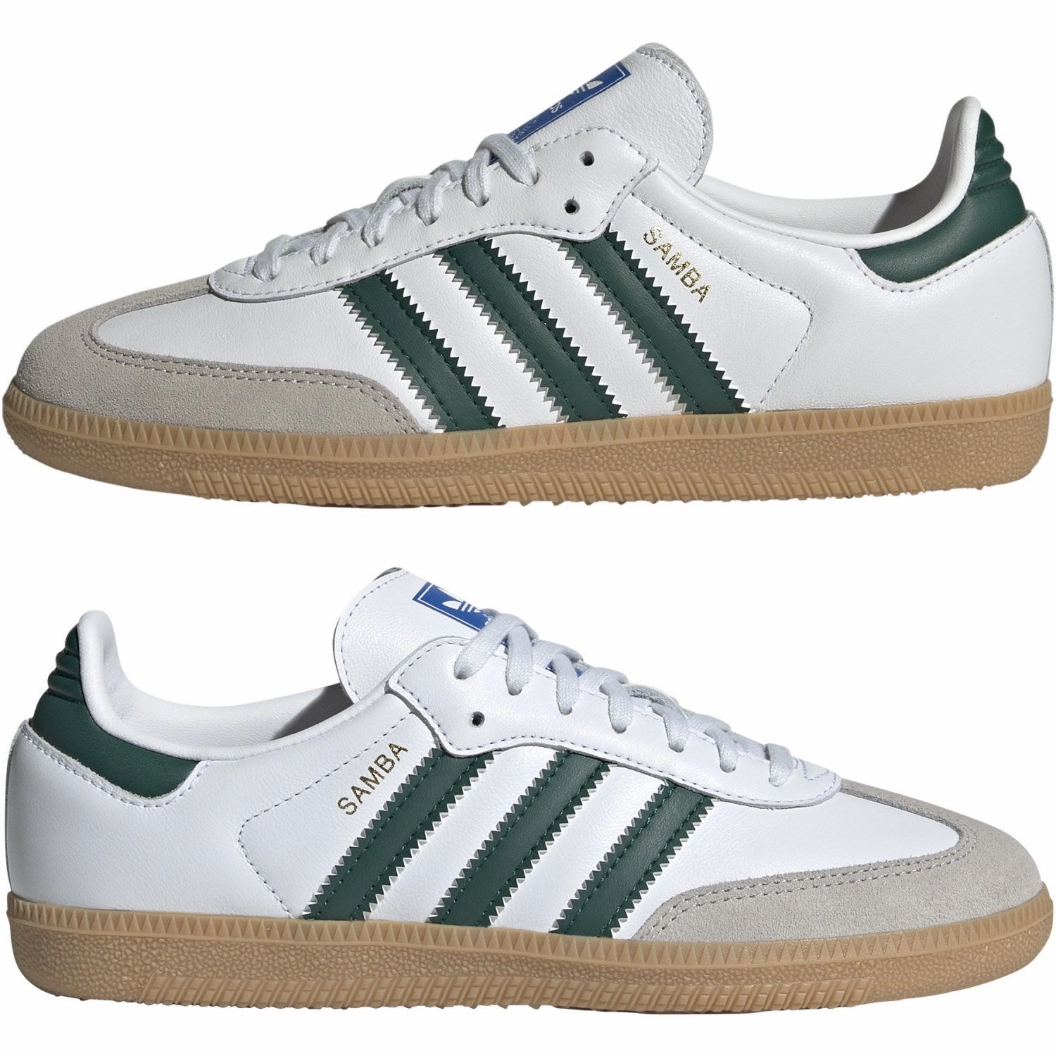 Adidas Originals Cloud White/Collegiate Green/Gum Samba Og J Sneakers Cool Fit System