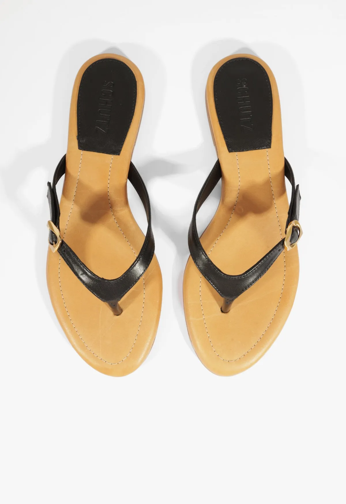 Sonia Black Leather Flat Sandal Refined Minimalism