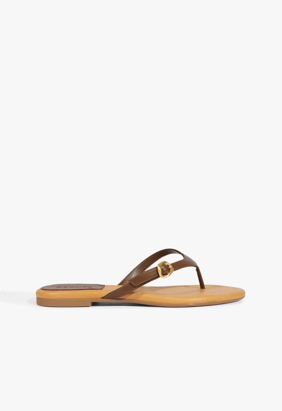 Sonia Brown Leather Flat Sandal Relaxed Core Your Daily Layer
