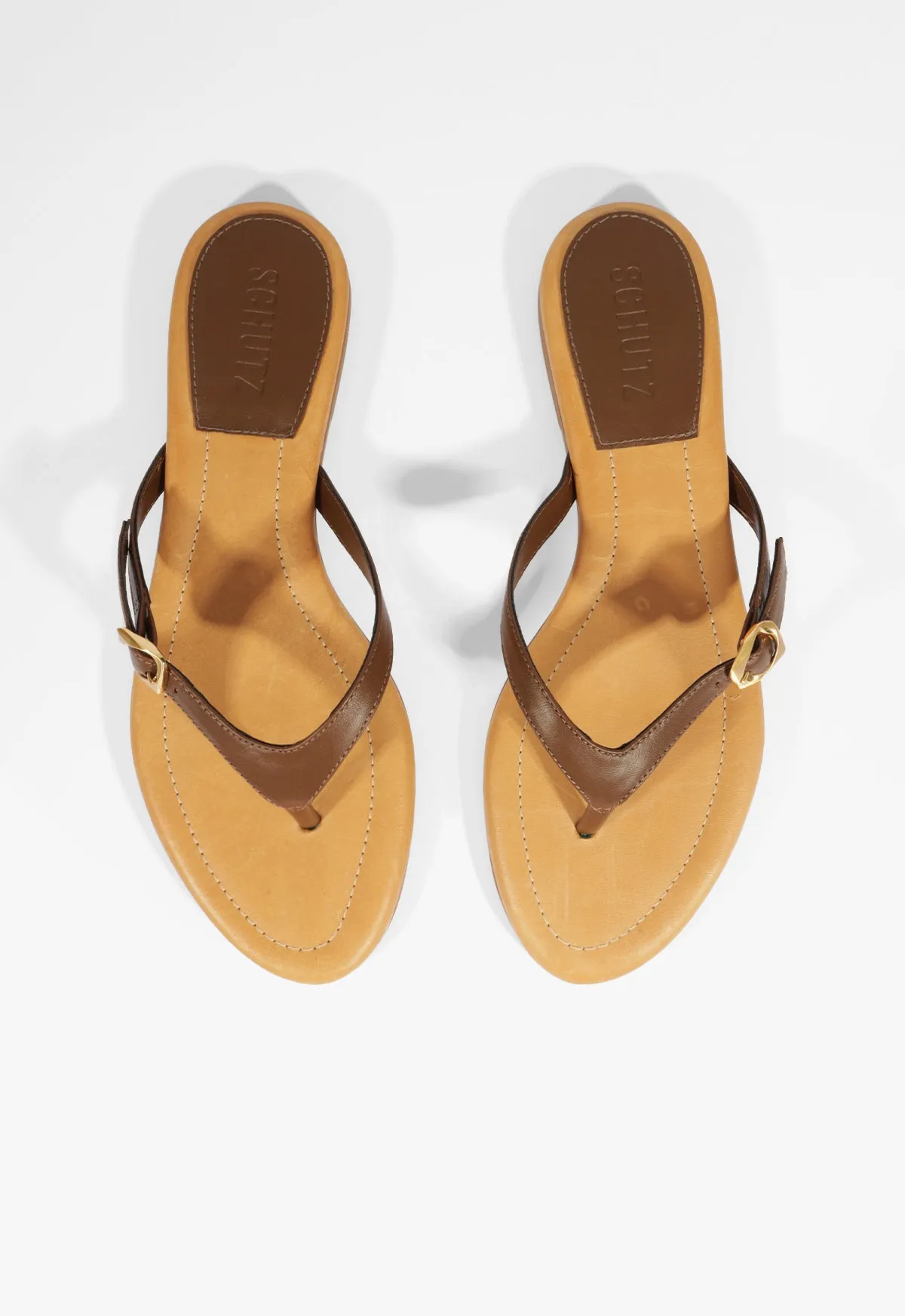 Bold Form The Feel Factor Sonia Brown Leather Flat Sandal