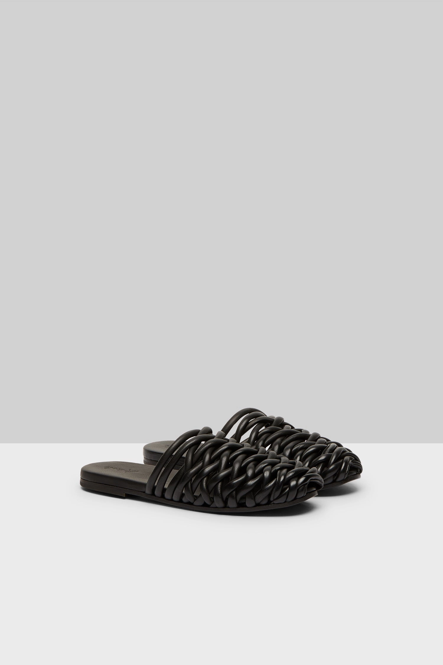 Cool Tones Steccoblocco Leather Mule Sandal In Nero