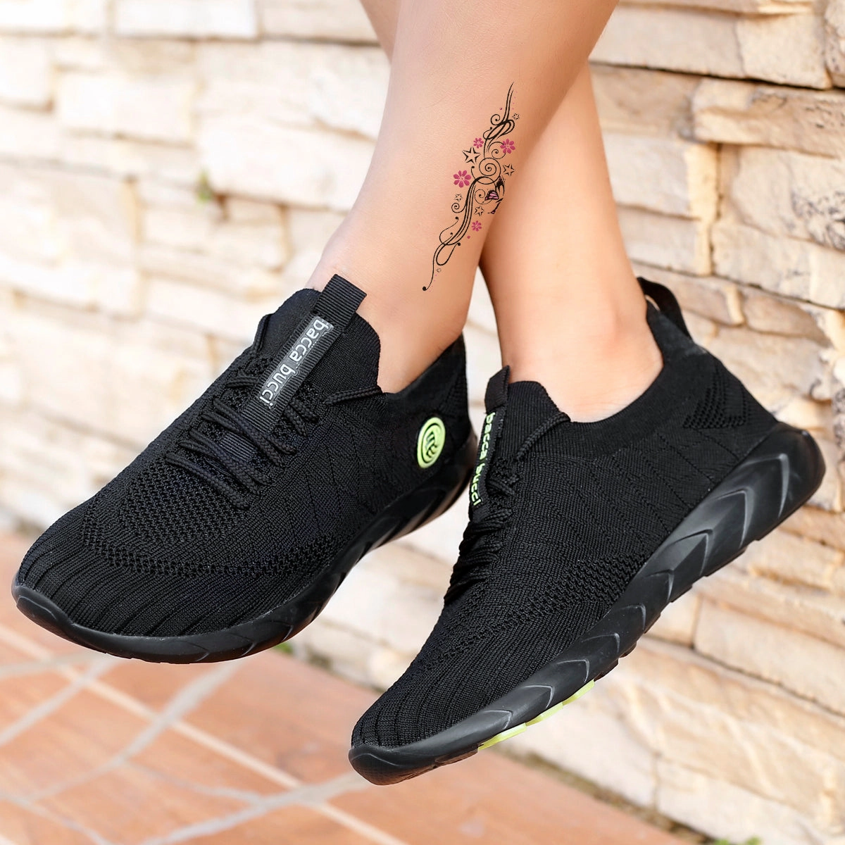 Designed For Presence Bacca Bucci Wave Rider Women Running Shoes | Black Casual Gym Shoes For Women