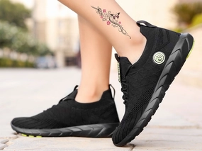 On-The-Go Style Bacca Bucci Wave Rider Women Running Shoes | Black Casual Gym Shoes For Women