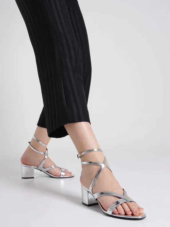 Stephanie Mid Block Sandal Smooth Silhouettes