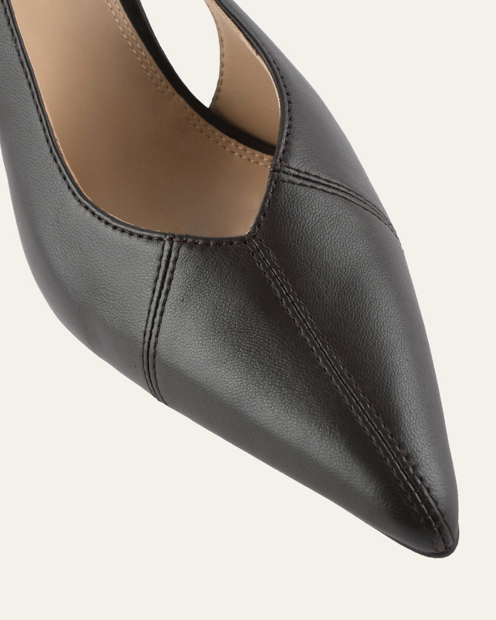 Sterling High Heels Bitter Choc Leather Bold And Clean