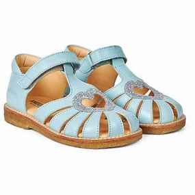 Angulus Hjerte Sandal W. Velcro Mint/Mint Glitter Elevated Simplicity