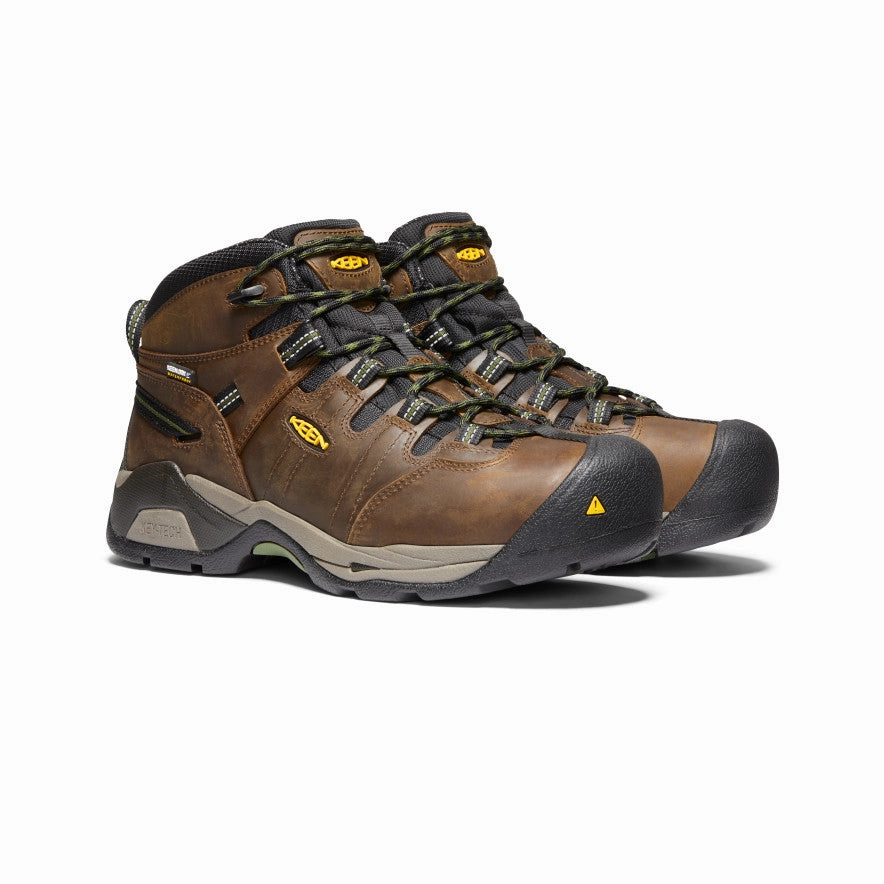 Sleek Comfortwear Men'S Detroit Xt Waterproof Boot (Steel Toe)  |  Cascade Brown/Bronze Green