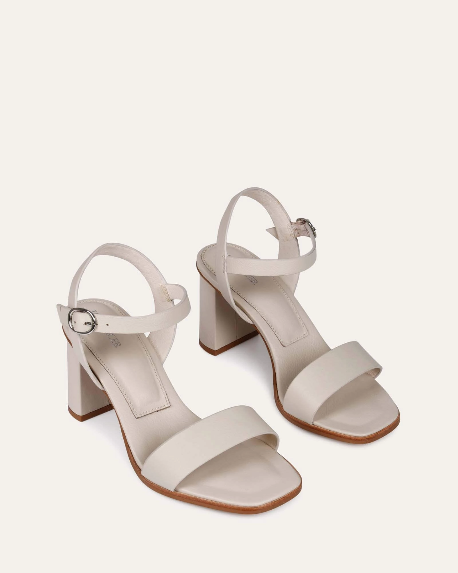 Calais High Heel Sandals Bone Leather City Ready