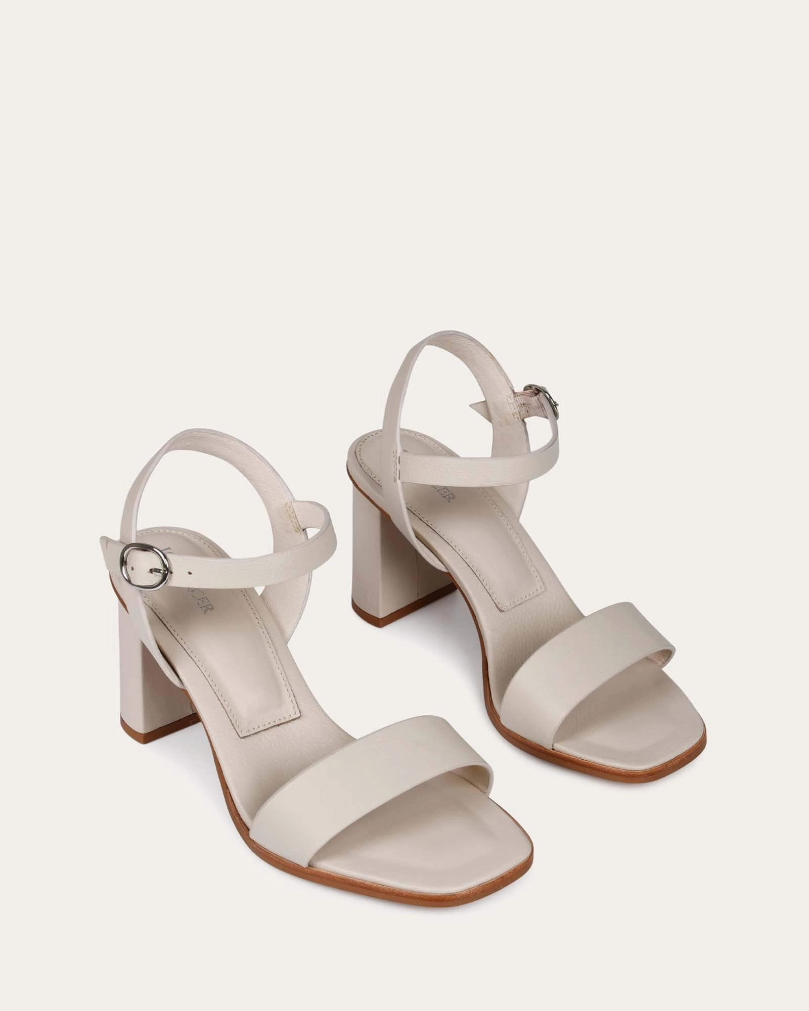 Relaxed Refinement Calais High Heel Sandals Bone Leather