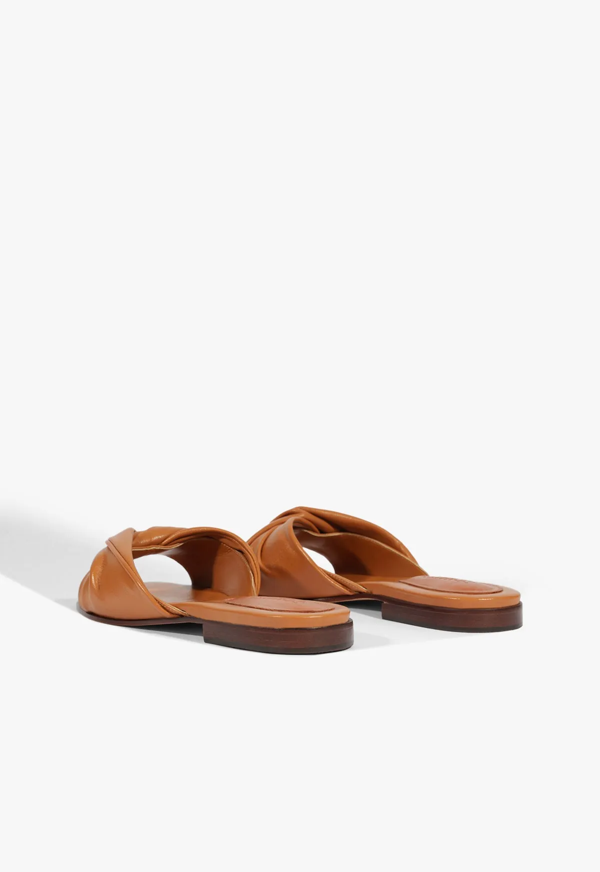 Living Wear Lori Brown Leather Flat Sandal