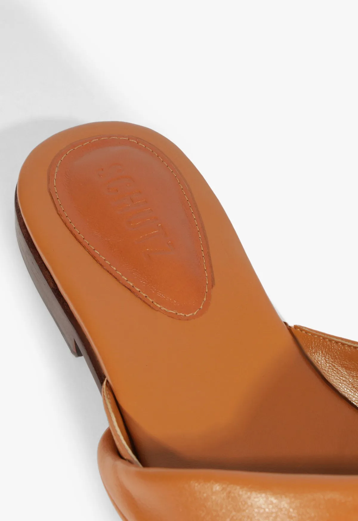 Refined Essentials Soft-Fit System Lori Brown Leather Flat Sandal